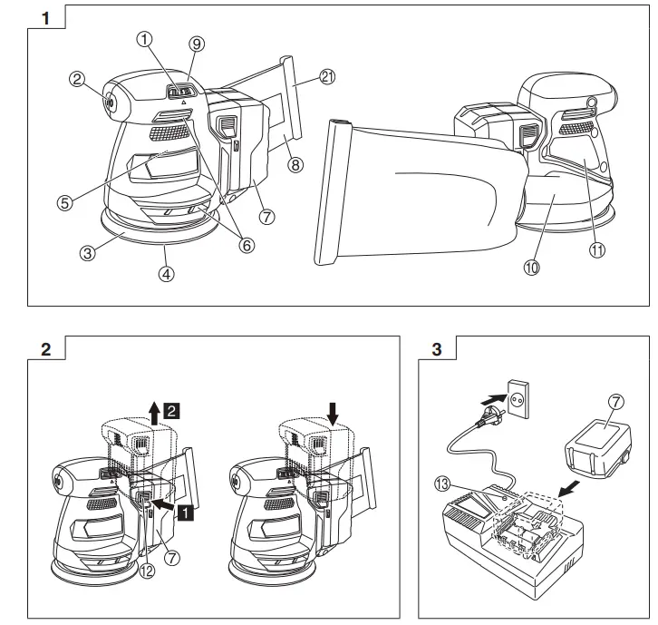 HiKOKI-SV1813DA Brushless-125mm-Random-Orbital-Sander-FIG1