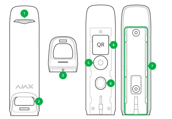 AJAX MotionProtect Curtain Curtain Type Wireless Motion Detector - Figure 1