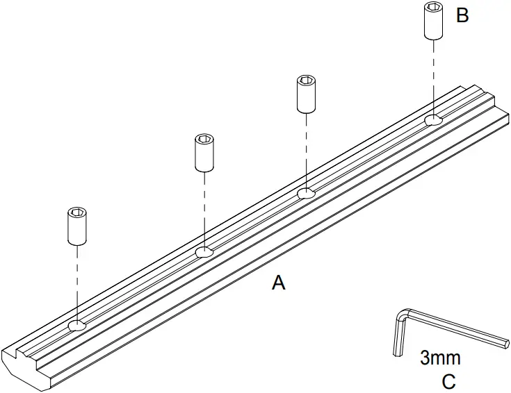 Kimex Alu. Rail Extension Bars 032 Range 01