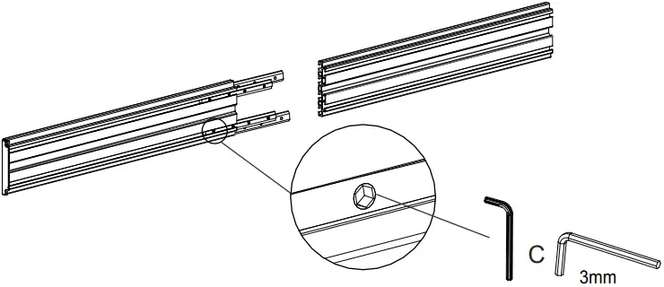 Kimex Alu. Rail Extension Bars 032 Range 04