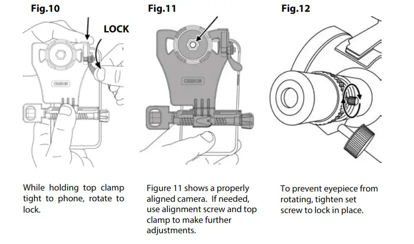 CARSON Smartphone Telescope Adapter - Align & Lock (cont.)