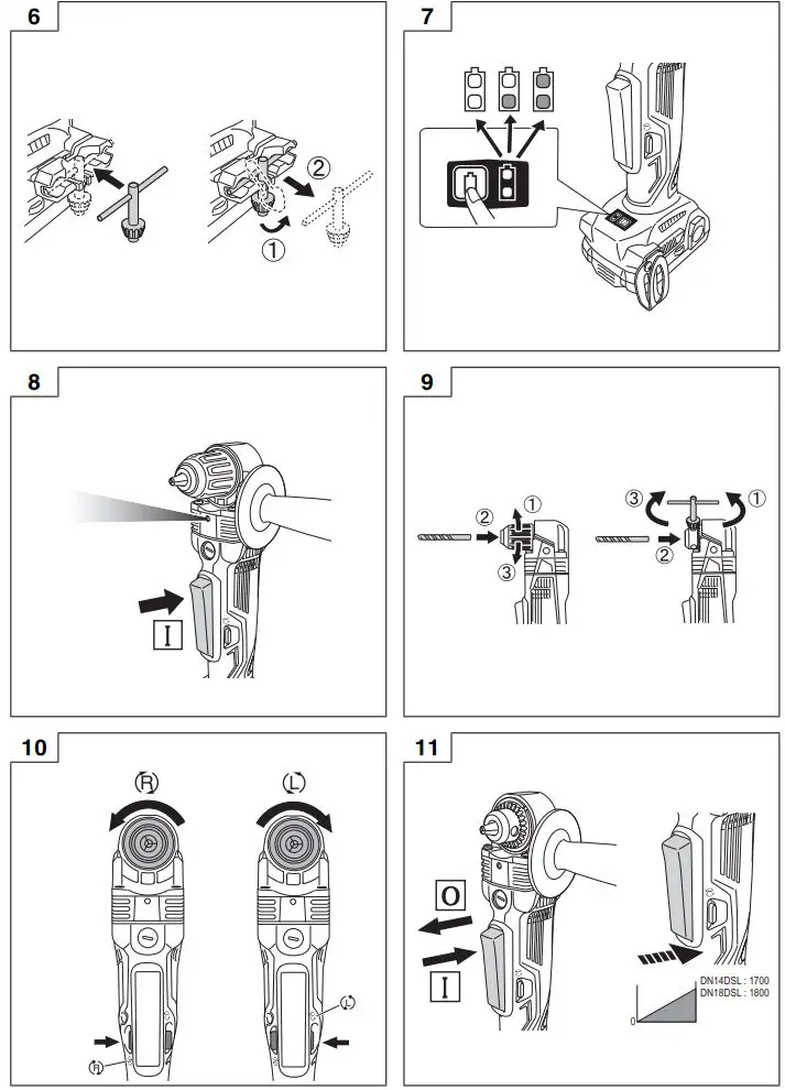 HiKOKI DN 14DSL Cordless Angle Drill Instruction Manual - How to use