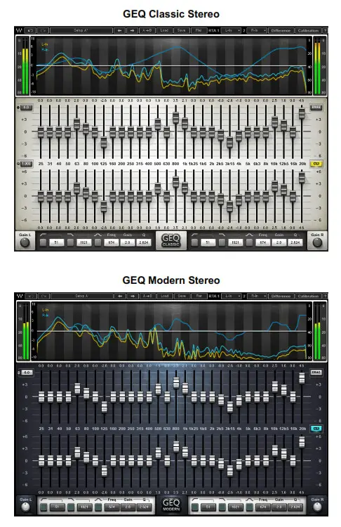 WAVES GEQ Graphic Equalizer Plugin - interface