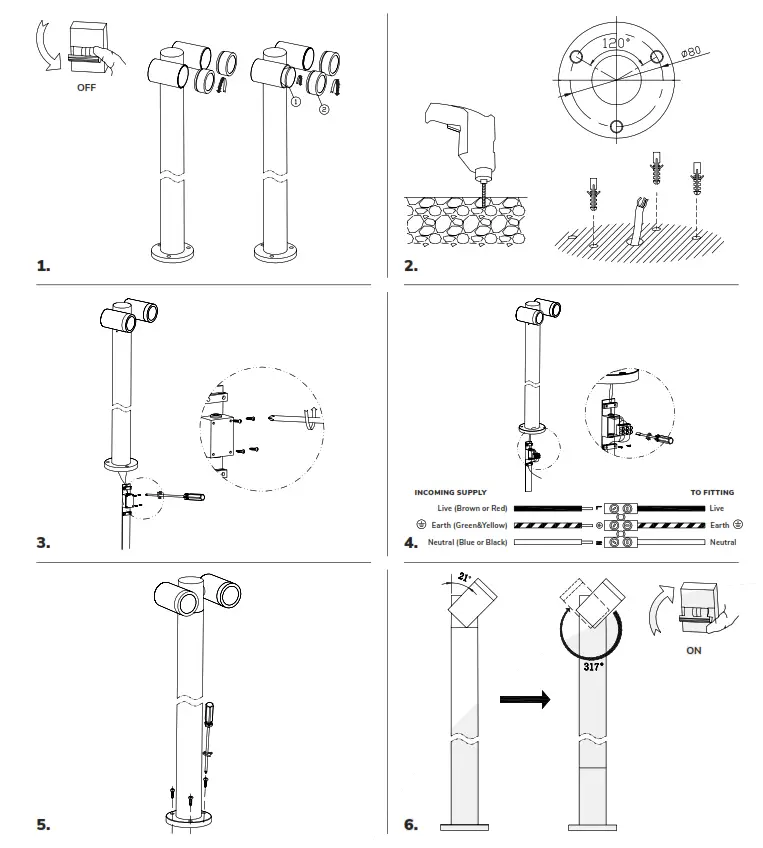 HOFTRONIC 5427053 Aspen Bollard Led Pathway Light - fig