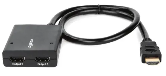 rocstor Y10A235 B1 1x2 4K 30Hz HDMI 2 Port Video Splitter Includes Power Adapter