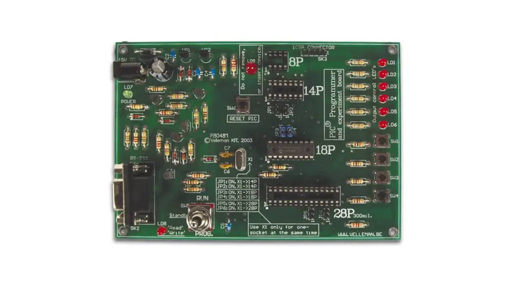 Velleman K8048 Pic Programmer Board User Manual