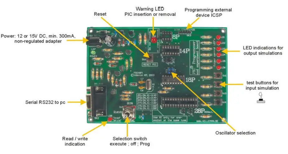 velleman K8048 PIC Programmer Board - fig