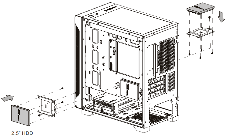 Thermaltake S100 TG Micro Case - Behind M B Tray B