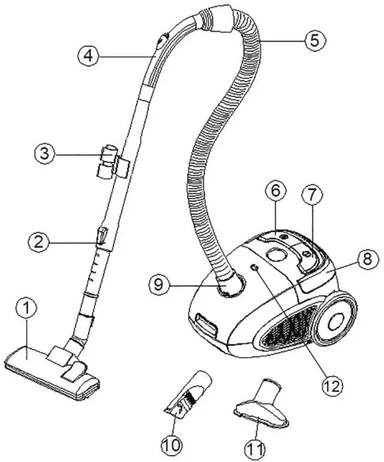 VYTRONIX RBC02 Bagged Vacuum Cleaner - COMPONENTS AND EQUIPMENT