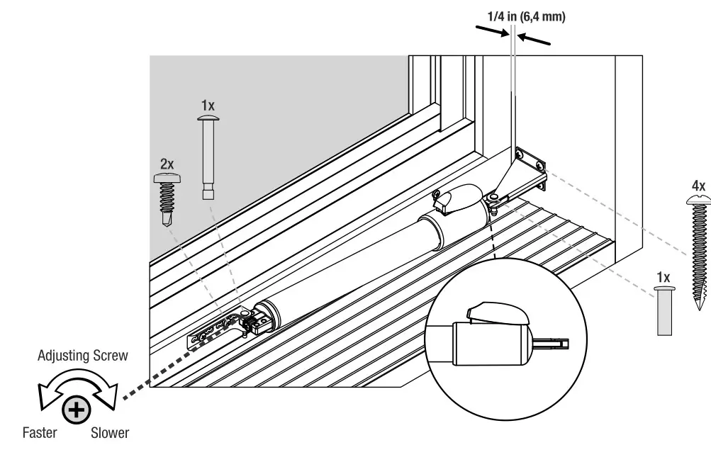 LARSON 202220836CH Double Hold-Open Closer Kit - Adjusting Screw