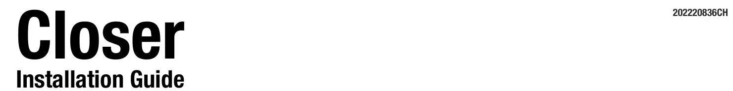 LARSON 202220836CH Double Hold-Open Closer Kit Installation Guide