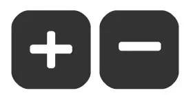 Plus and minus buttons
