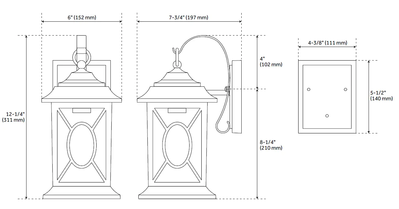 PARK HARBOR 434296 Kingston Manor Dark Bronze Outdoor Entrance Wall Sconce 1