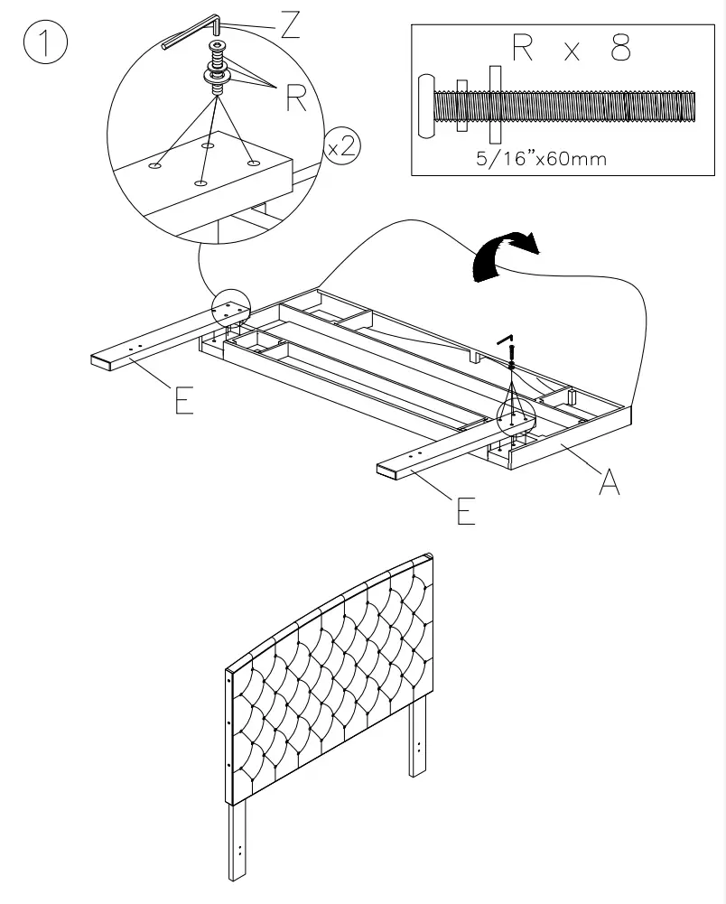 ASHLEY B090 981 Jerary Queen Upholstered Platform Bed-fig3