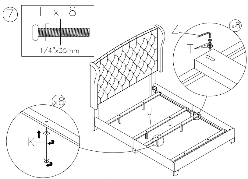 ASHLEY B090 981 Jerary Queen Upholstered Platform Bed-fig7