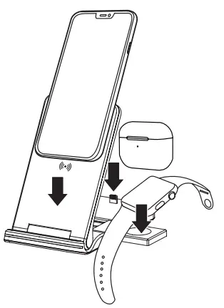ILVE 3 in 1 Wireless Charging Stand ACQ491B - Features