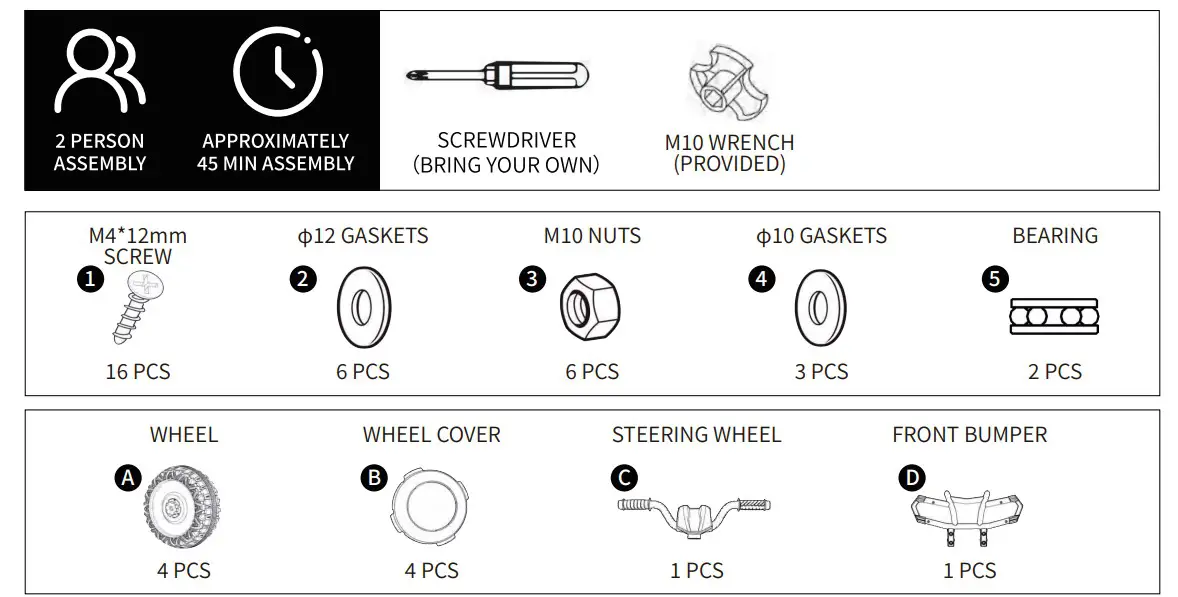 JOYWHALE BW-A20 24V Kids Ride on 2 Seater ATV Car 4WD Quad Electric Vehicle (2)