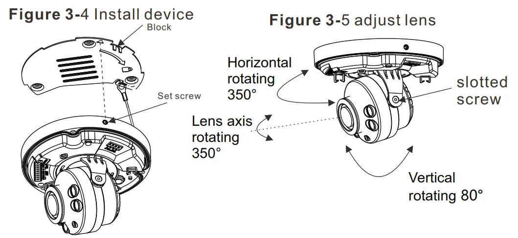 SUNELL SN-IPV8080EEAR-Z Series Vandal Dome Network Camera - Install device