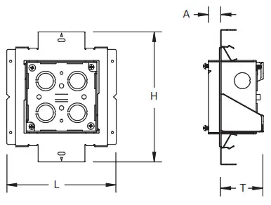 nVent TB425FB Fire Alarm Box with Mounting Plate - Diogram
