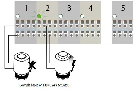 SALUS Wiring Centre KL08NSB- Actuators connection