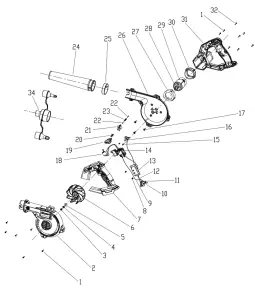 Harbor Freight Bauer Cordless Compact Workshop Blower 1916C-B - Rotate Blower 1