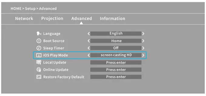 Acrojoy C202 Sunspark 500W Mini Video Projector- ios 3