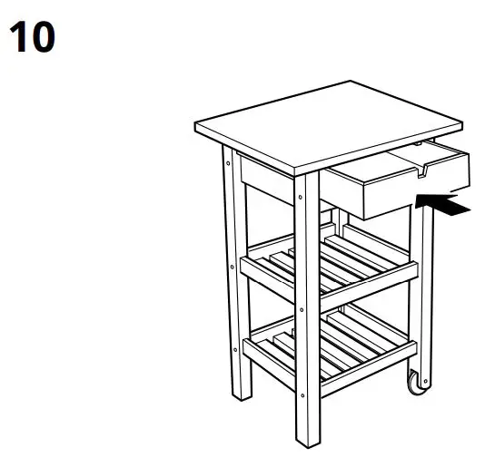 IKEA 800.359.20 FÖRHÖJA Kitchen Cart Birch Instruction Manual - Installation