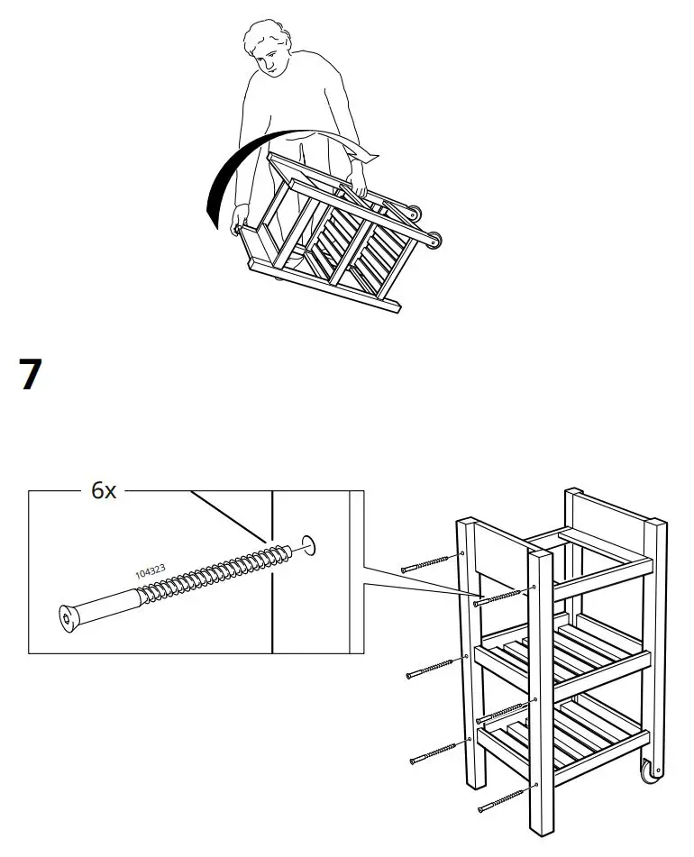 IKEA 800.359.20 FÖRHÖJA Kitchen Cart Birch Instruction Manual - Installation