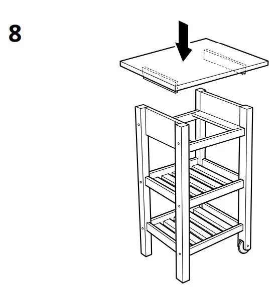 IKEA 800.359.20 FÖRHÖJA Kitchen Cart Birch Instruction Manual - Installation