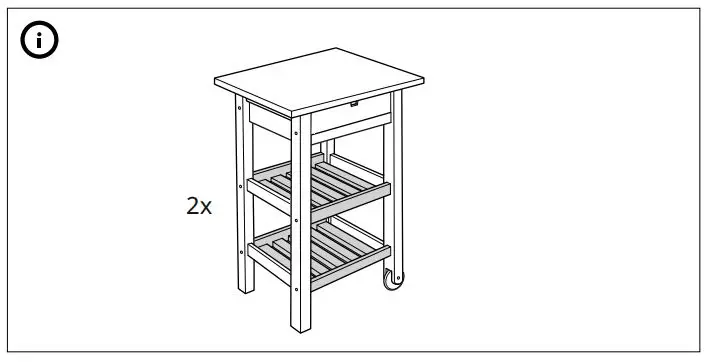 IKEA 800.359.20 FÖRHÖJA Kitchen Cart Birch Instruction Manual - Ned Accessory
