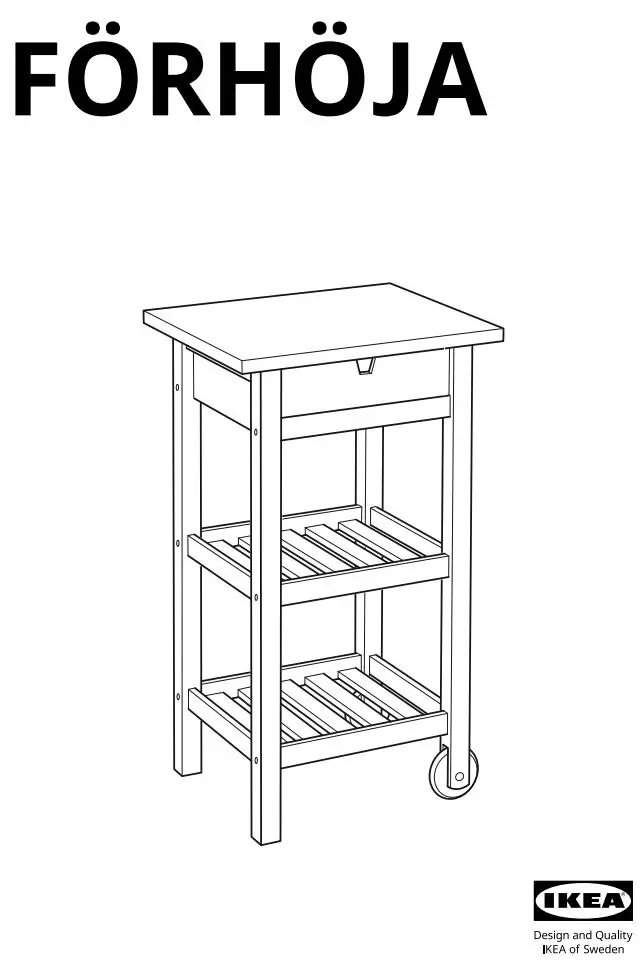 IKEA 800.359.20 FÖRHÖJA Kitchen Cart Birch Instruction Manual