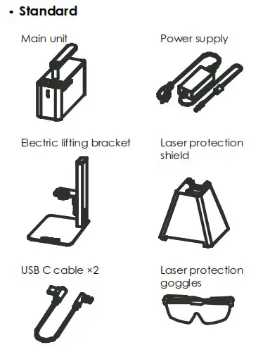 LaserPecker2 Handheld Laser Engraver and Cutter - Product accessories List 1