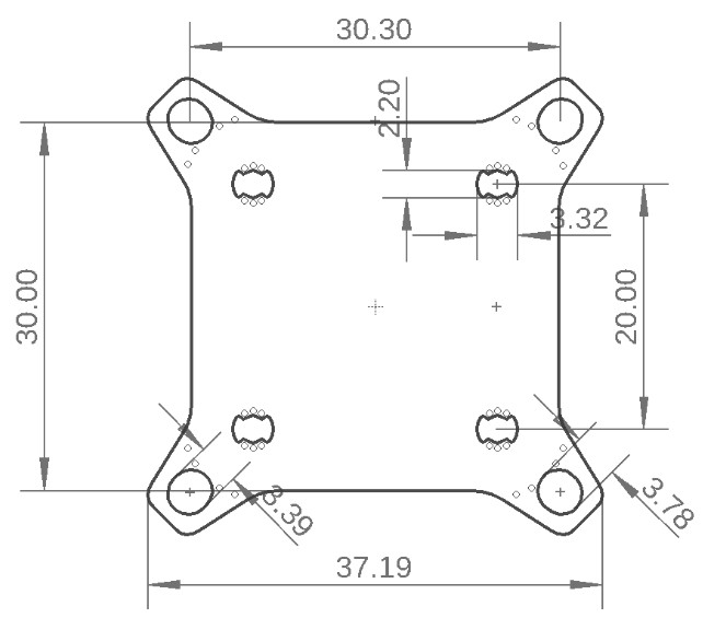 FETTEC FC G4 Kiss Flight Controller - Dimensions