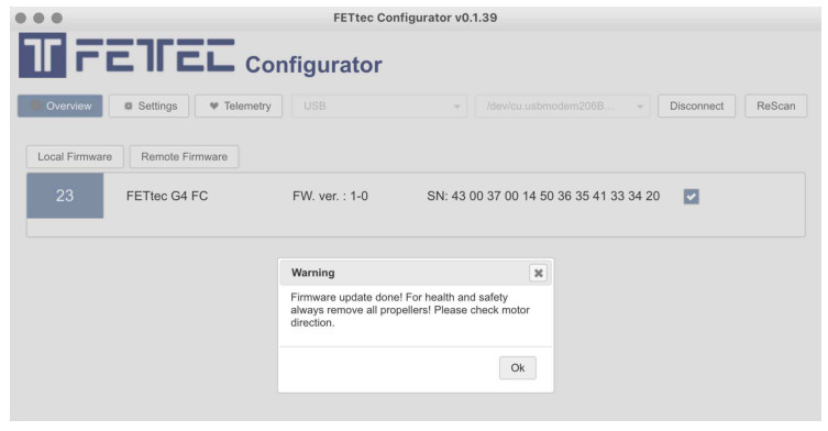 FETTEC FC G4 Kiss Flight Controller - FC firmware update 3