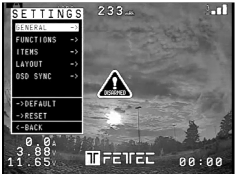 FETTEC FC G4 Kiss Flight Controller - In the menu 2