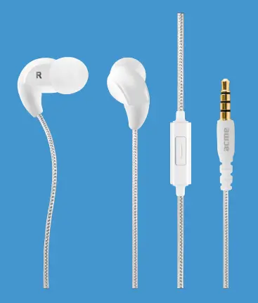 acme HE16 Harmonic Earphones with mic - White Fig2