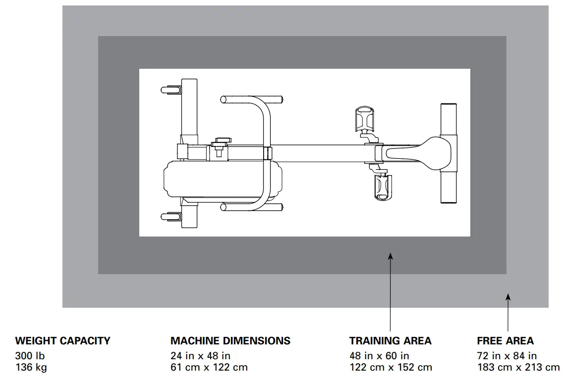 concept 2 BikeERG Exercise Bike - DIMENSIONS