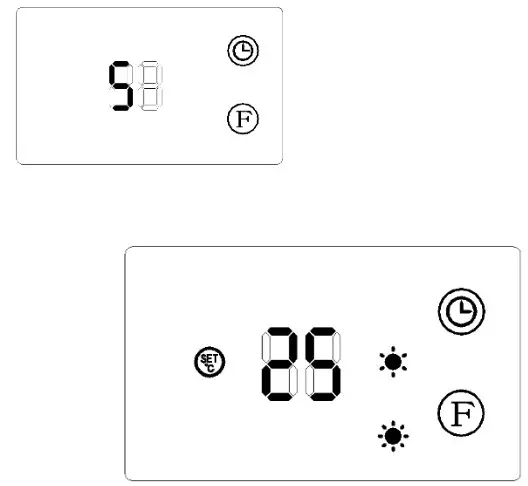 HELLER HWH2000 Ceramic Wall Heater with LED Display - switch