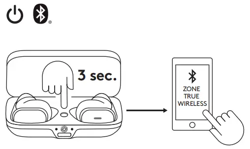 logitech Elite 85T Zone True Wireless Earbuds - PAIR TO SMARTPHONE