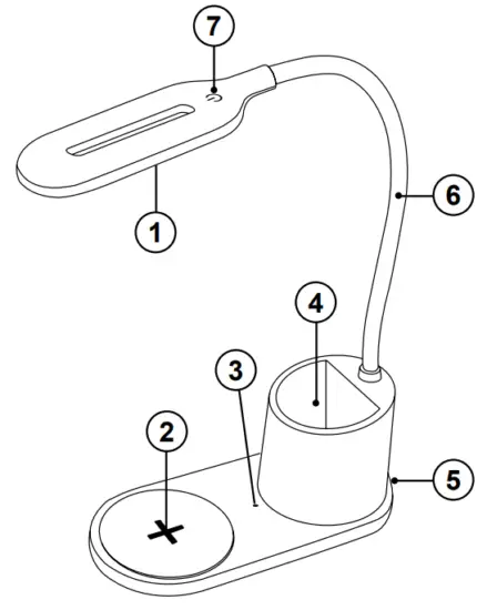 Fontastic 261848 LED Table Lamp with Wireless Charger - Scope of delivery