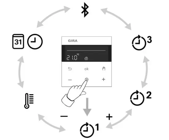 GIRA System 3000 Room Temperature Controller Display - figure 4