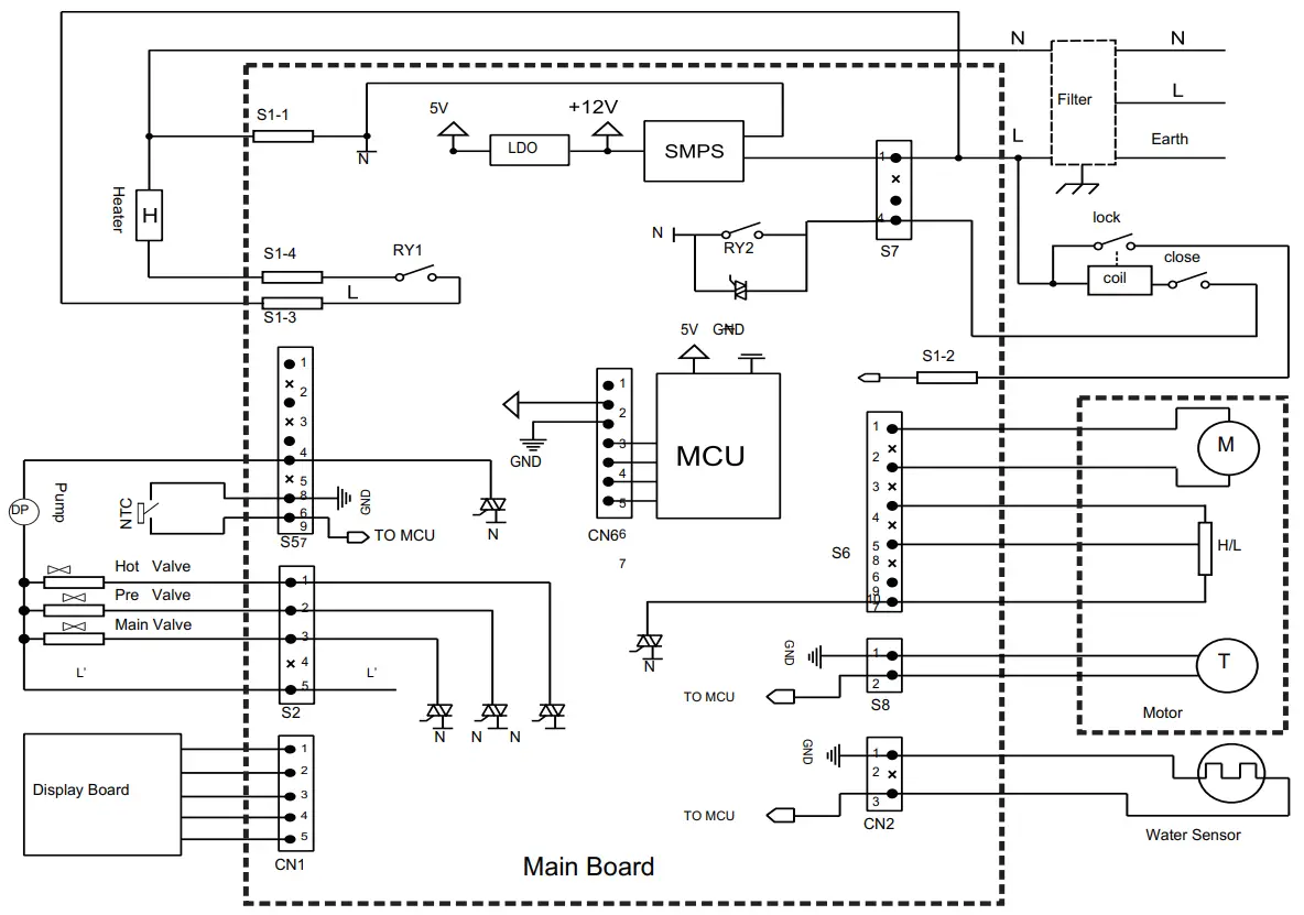 mistral MWM710FL Washing Machine - Electric Diagram