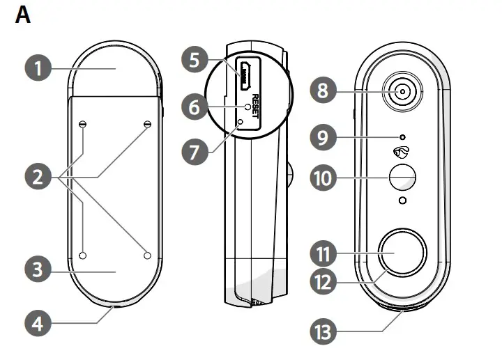nedis Rechargeable Video Doorbell A