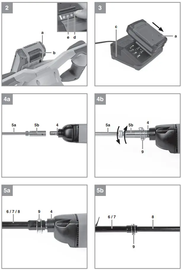 Einhell GP-EA 18 Cordless earth auger Instructions - Fig. 2,5