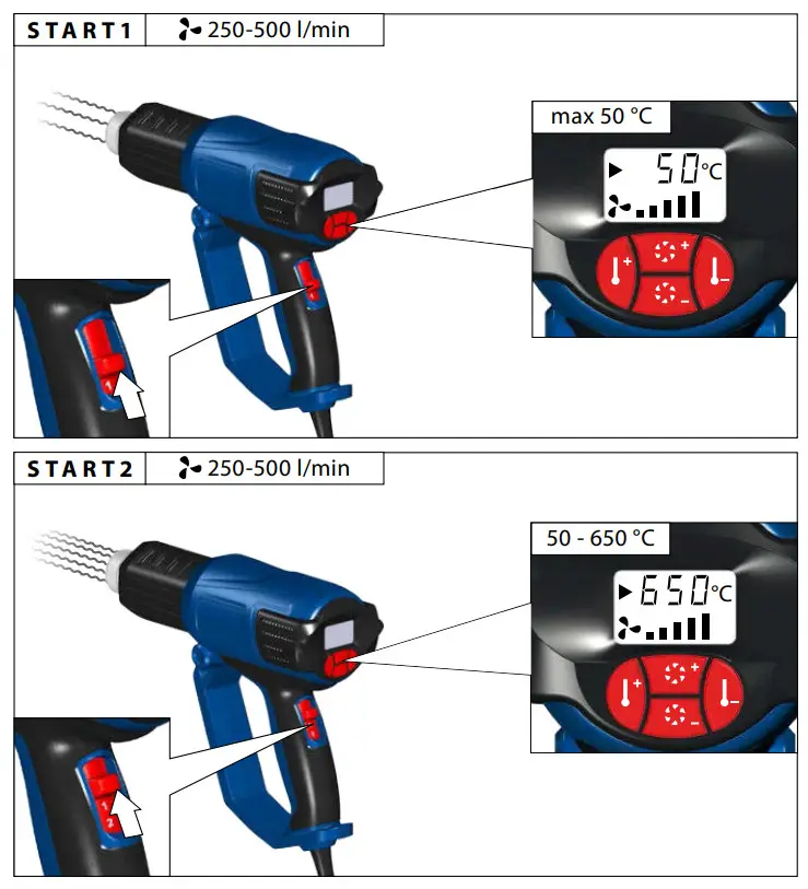 Gude HLG 650-2000 LCD Hot Air Blower - figure 3