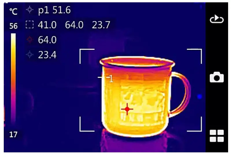 IRTECH C16 C Series Pocket Thermal Imaging Camera - Main menu