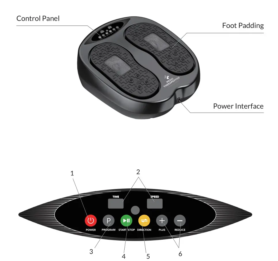 MEDIC THERAPEUTICS 005- 698 Vibrating Foot Massager - PRODUCT OVERVIEW