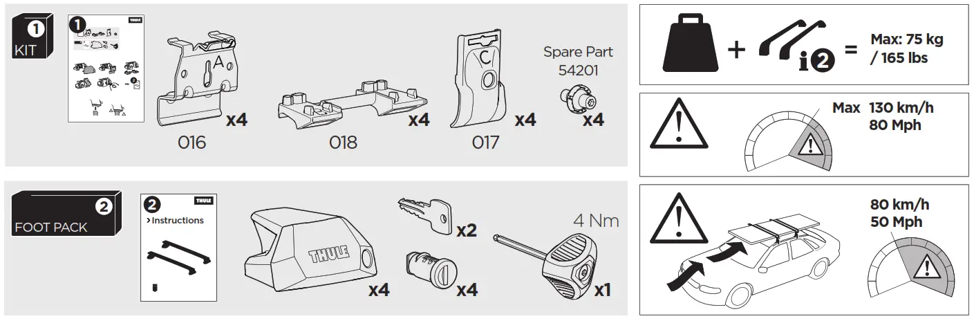 THULE Kit 186017 Roof Rack Fit Kit - fig 1