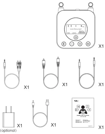 1Mii B06Pro Wireless Audio Adaptor - in the box