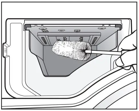 Miele WXD 160 Front Loading Washing Machine Instruction Manual - Cleaning the detergent dispenser drawer housing